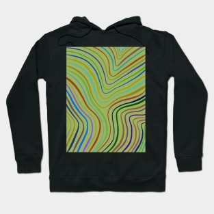 Amazing Simple Aesthetic Colorful Lines , Green Background Hoodie